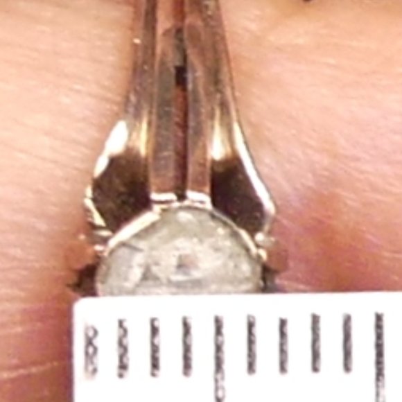 Antique 10k gold Georgian rose cut diamond foil ba - Picture 13 of 14